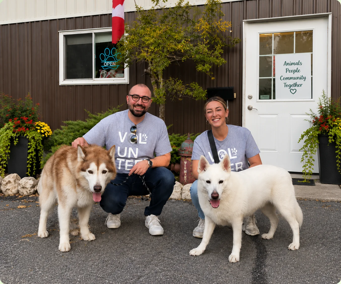 Local business team supporting animals