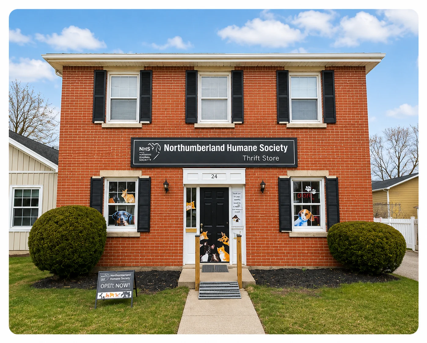 The Northumberland Humane Society Thrift Store storefront on Covert St, Cobourg