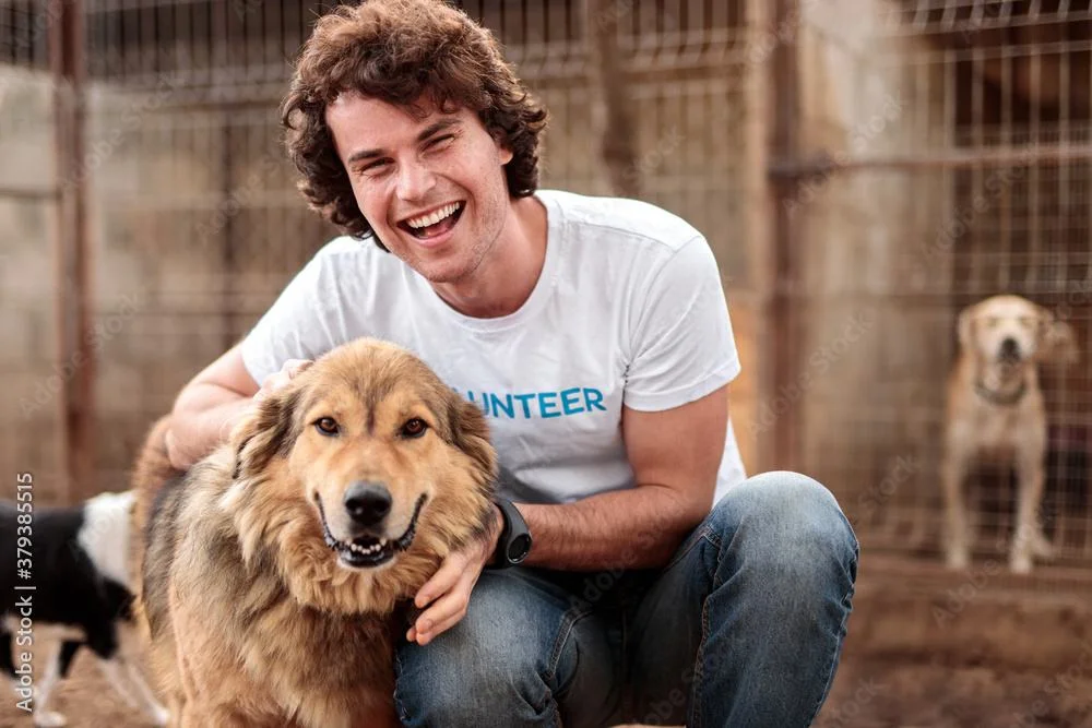 Volunteer with dog